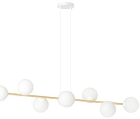 Lampadario a sospensione GRAVITY 8 Nero/Bianco e Oro 8xE14