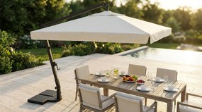 VICTOR - ombrellone da giardino decentrato metallo 3 x 3 con mantovana