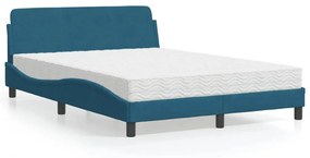 Letto Con Materasso Blu 120x200 Cm İn Velluto /