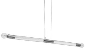 Lampadario a sospensione con filo BASTONE WHITE 2xE14/40W/230V bianco/cromo lucido