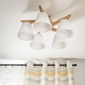 Plafoniera ANTONIO 5xE14/40W/230V rovere