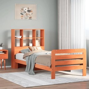 Letto Senza Materasso Marrone Cera 75x190 Cm İn Legno Di Pino /
