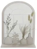 Specchio da parete DKD Home Decor Vaso Cristallo Beige MDF Resina Cottage (35 x 10 x 50 cm)