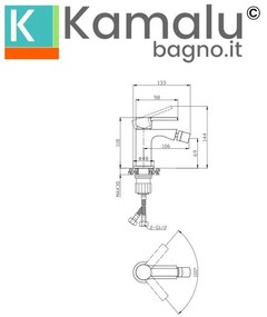 Kamalu - rubinetto bidet in ottone con finitura cromata | kam-t1000