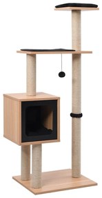 Albero per gatti con tappeto tiragraffi in sisal 123 cm