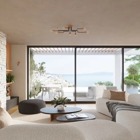 Sollux SL.1668 - Applique TIMBO 1xE27/15W/230V nero/beige/faggio