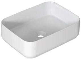 Lavabo da appoggio Kyoto rettangolare in ceramica L 50 x H 12 x P 36 cm bianco