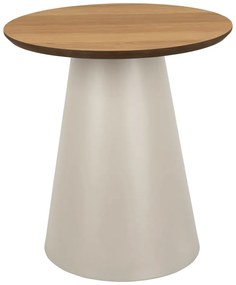 Tavolino rotondo con piano effetto rovere color crema e naturale ø 45 cm Soli - Actona