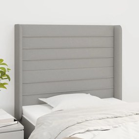 Testiera Ad Orecchio Grigio Chiaro 103x16x118/128 Cm İn Tessuto /