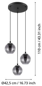 Eglo 98653 - Lampadario a sospensione con filo ARISCANI 3xE27/40W/230V