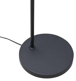 Lampada da terra Art Déco nera con vetro fumé - Sandra