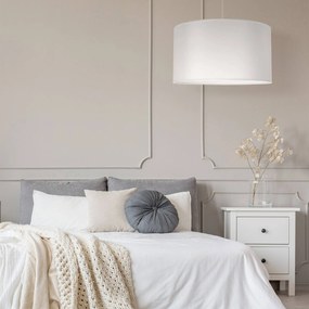 Duolla Lampada a sospensione Dorset in tessuto, bianco