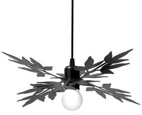 Lampadario Moderno Birdie nero paralume bianco E27