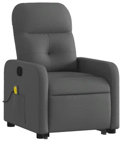 Poltrona alzapersona massaggi reclinabile grigio scuro tessuto