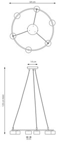 Lampadario Moderno 6 Luci Odin In Acciaio Bianco Ad Anello E Cilindri