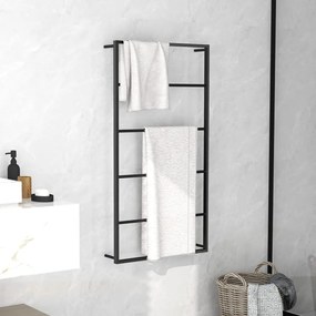 Portasciugamani Nero 60x10x116 Cm İn Acciaio /