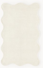 Tappeto in viscosa tessuto a mano con bordo ondulato Wavy