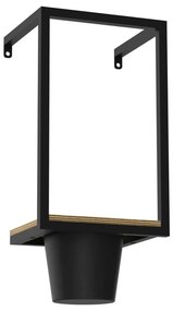 Vaso da fiori da parete 38x18 cm nero