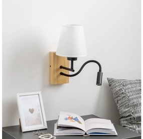 Brilagi - Applique a LED NUBILA WOOD 1xE27/25W/230V + LED/3W quercia/bianco