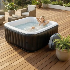 Vasca Idromassaggio Piscina Spa Gonfiabile Armonia 4 Adulti 682 L in PVC Grigio...