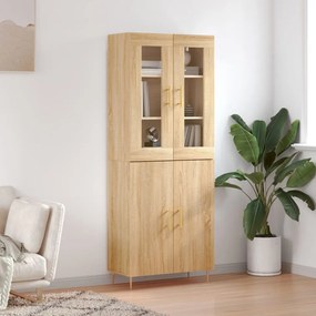 Credenza Rovere Sonoma 69,5x34x180 Cm İn Legno Multistrato /