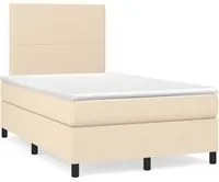 Letto a Molle con Materasso e LED Crema 120x190 cm in Tessuto 3270188