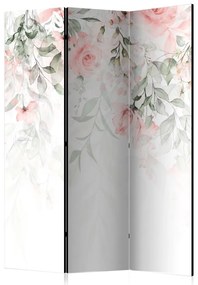 Paravento design Cascata di rose - variante 1 (3 pezzi) - fiori tra le piante