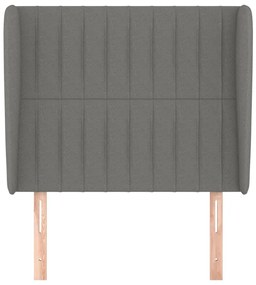 Testiera ad orecchio grigio scuro 93x23x118/128 cm in tessuto