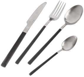 Posate nere/argentate in acciaio inox 24 pz Skandi – Orion