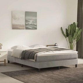Giroletto A Molle Con Materasso Grigio Chiaro 140x200cm Velluto /