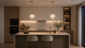 Brilagi - Lampada a sospensione su cavo STELLA 1xE27/60W/230V Ø 15 cm beige/oro
