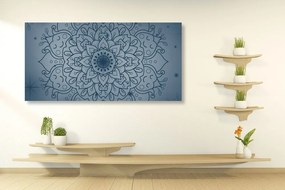 Quadro su tela – Fiore blu scuro di Mandala