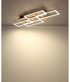 Globo 67359-40 - Lampada da soffitto LED dimmerabile JEFFRY 40W/230V 32,5 x 87,5 cm marrone/nero + telecomando