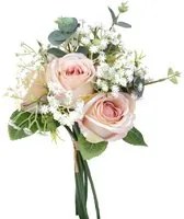 Set 3 Bouquet Artificiali Rose Gypsophila 32 cm