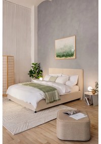 Letto matrimoniale imbottito beige con contenitore e rete inclusi 180x200 cm Myra Bold – Bonami Selection