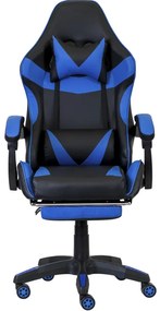 Sedia da gioco ergonomica CLASSIC con poggiapiedi blu