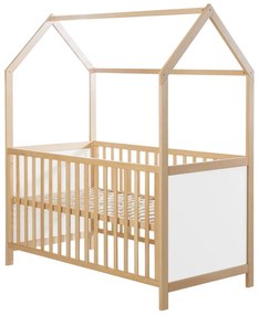 Lettino in colore bianco e naturale 70x140 cm - Roba