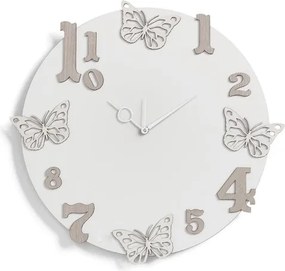 Orologio rotondo da parete in legno laminato D50 BRC - Farfalle