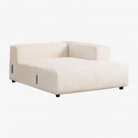 Modulo Chaise Longue Destro Per Divano Modulare Bruna Velluto A Coste Beige Lin - Sklum