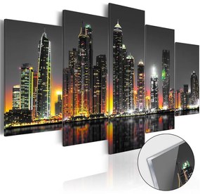 Quadri su vetro acrilico  Desertic City [Glass]  Colore Nero, Dimensioni e Misure 100x50