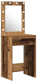 Set di toeletta a 2 pezzi  con led in finitura in legno antico