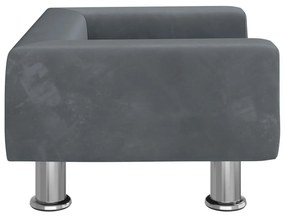 Divano per bambini grigio scuro 50x40x26,5 cm in velluto