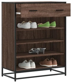Scarpiera Rovere Marrone 75x38x97,5cm Legno Multistrato Metallo /