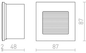 RED - Design Rendl - R10606 - Luce di orientamento LED da incasso INTRO LED/1W/230V