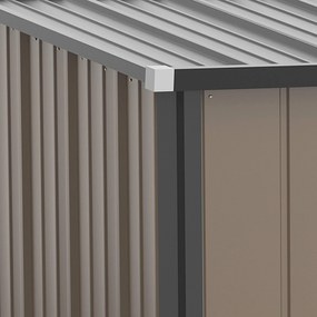 Casetta Box da Giardino 161,5x94,5x196 cm Porta Attrezzi con Catenaccio in Acciaio Marrone...