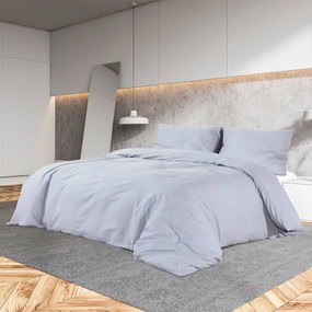 Set Copripiumino Grigio 225x220 Cm İn Microfibra Leggera /