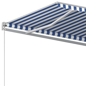 Tenda da Sole Retrattile Automatica Pali 3,5x2,5 m Blu e Bianca