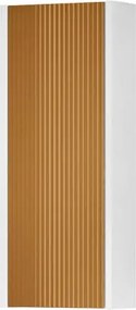 Pensile bagno Niwa cannettato laccato opaco bianco con vetro senape, 1 anta P17 x L30 x H78.5 cm