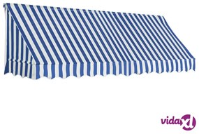 vidaXL Tenda da Sole per Bistrò 300x120 cm Blu e Bianca