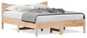 Letto Senza Materasso 140x190 Cm İn Legno Massello Di Pino /